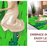 Ultra Soft Area Rug, Non Slip, Stain Resistant, Washable Area Rugs for Living Room, Bedroom, Artistic Textured Animal Shape(Green)