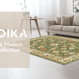 Ultra Soft Area Rug, Non Slip, Stain Resistant, Washable Area Rugs for Living Room, Bedroom, Cozy Pastel Floral Whimsy(Green)