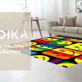 Ultra Soft Area Rug, Non Slip, Stain Resistant, Washable Area Rugs for Living Room, Bedroom, Energetic Youthful Design Elements(Yellow)