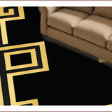 Retro Black Gold Geometric Elegance(Black)