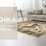 Ultra Soft Area Rug, Non Slip, Stain Resistant, Washable Area Rugs for Living Room, Bedroom, Modern Artistic Insect Arrangement(Beige)