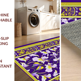 Ultra Soft Area Rug, Non Slip, Stain Resistant, Washable Area Rugs for Living Room, Bedroom, Vibrant Geometric Seasonal Accents(Purple)