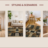 Ultra Soft Area Rug, Non Slip, Stain Resistant, Washable Area Rugs for Living Room, Bedroom, Brown Vintage Cow Print Living Room(Brown)