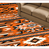Ultra Soft Area Rug, Non Slip, Stain Resistant, Washable Area Rugs for Living Room, Bedroom, Boho Aztec Distressed(Orange)