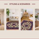 Ultra Soft Area Rug, Non Slip, Stain Resistant, Washable Area Rugs for Living Room, Bedroom, Vintage Moss Living Room Low Pile Rug(White)