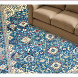 Ultra Soft Area Rug, Non Slip, Stain Resistant, Washable Area Rugs for Living Room, Bedroom, Serene Light Blue Ethnic Patterns(Blue)