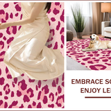 Ultra Soft Area Rug, Non Slip, Stain Resistant, Washable Area Rugs for Living Room, Bedroom, Modern Leopard Print Soft Playroom Rug(Pink)