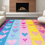 Ultra Soft Area Rug, Non Slip, Stain Resistant, Washable Area Rugs for Living Room, Bedroom, Lively Color Burst Theme(Purple)