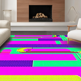 Ultra Soft Area Rug, Non Slip, Stain Resistant, Washable Area Rugs for Living Room, Bedroom, Dynamic Polygonal Game Motif(Pink)