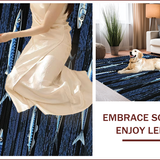 Ultra Soft Area Rug, Non Slip, Stain Resistant, Washable Area Rugs for Living Room, Bedroom, Dynamic Blue Tones Design(Blue)