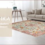 Ultra Soft Area Rug, Non Slip, Stain Resistant, Washable Area Rugs for Living Room, Bedroom, Chic Boho Nature-Inspired Design(Beige)