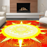 Colorful Patterned Floor Art(Red)