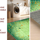 Ultra Soft Area Rug, Non Slip, Stain Resistant, Washable Area Rugs for Living Room, Bedroom, Whimsical Green Nature Scene(Green)