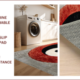 Ultra Soft Area Rug, Non Slip, Stain Resistant, Washable Area Rugs for Living Room, Bedroom, yin yang circle rug(Red)