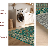 Ultra Soft Area Rug, Non Slip, Stain Resistant, Washable Area Rugs for Living Room, Bedroom, Chic Earthy Geometric Patterns(Green)