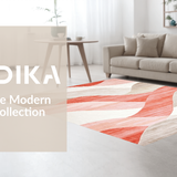 Ultra Soft Area Rug, Non Slip, Stain Resistant, Washable Area Rugs for Living Room, Bedroom, Pastel Ombre Linear Aesthetics(Red)