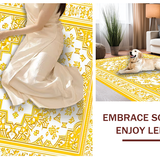Ultra Soft Area Rug, Non Slip, Stain Resistant, Washable Area Rugs for Living Room, Bedroom, Artistic Tiled Floral Motif(Yellow)