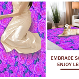 Ultra Soft Area Rug, Non Slip, Stain Resistant, Washable Area Rugs for Living Room, Bedroom, Artistic Girly Garden Style(Purple)
