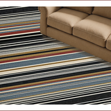 Ultra Soft Area Rug, Non Slip, Stain Resistant, Washable Area Rugs for Living Room, Bedroom, Elegant Geometric Contrast Design(Black)