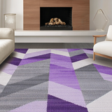 Ultra Soft Area Rug, Non Slip, Stain Resistant, Washable Area Rugs for Living Room, Bedroom, Stylish Transitional Lattice Arrangement(Purple)