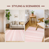 Ultra Soft Area Rug, Non Slip, Stain Resistant, Washable Area Rugs for Living Room, Bedroom, Contemporary Warm Blush Vibe(Pink)
