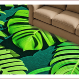 Ultra Soft Area Rug, Non Slip, Stain Resistant, Washable Area Rugs for Living Room, Bedroom, Monstera Leaf Plush(Green)