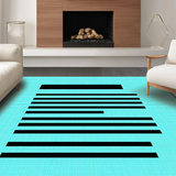 Ultra Soft Area Rug, Non Slip, Stain Resistant, Washable Area Rugs for Living Room, Bedroom, Sophisticated Structured Note Layout(Blue)