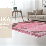 Ultra Soft Area Rug, Non Slip, Stain Resistant, Washable Area Rugs for Living Room, Bedroom, Stylish Whimsical Cowgirl Design(Pink)