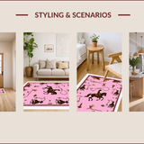 Ultra Soft Area Rug, Non Slip, Stain Resistant, Washable Area Rugs for Living Room, Bedroom, Shaggy Western Non-Slip Shower Mat for Kids(Pink)