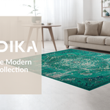 Ultra Soft Area Rug, Non Slip, Stain Resistant, Washable Area Rugs for Living Room, Bedroom, Sophisticated Green-Blue Harmony(Blue)