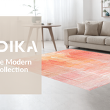 Ultra Soft Area Rug, Non Slip, Stain Resistant, Washable Area Rugs for Living Room, Bedroom, Sunrise Blush Rug: Modern Ombre, Geometric Elegance(Orange)