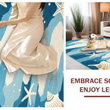 Ultra Soft Area Rug, Non Slip, Stain Resistant, Washable Area Rugs for Living Room, Bedroom, Serene Beach Sand Color Palette(Blue)