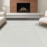Ultra Soft Area Rug, Non Slip, Stain Resistant, Washable Area Rugs for Living Room, Bedroom, Soft Off-White Textured Appeal(Gray)
