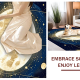 Ultra Soft Area Rug, Non Slip, Stain Resistant, Washable Area Rugs for Living Room, Bedroom, Bright Ethereal Galaxy Aesthetic(Gold)