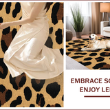 Ultra Soft Area Rug, Non Slip, Stain Resistant, Washable Area Rugs for Living Room, Bedroom, Stylish Non-Shedding Dormitory Leopard Accent Rug(Beige)