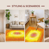 Ultra Soft Area Rug, Non Slip, Stain Resistant, Washable Area Rugs for Living Room, Bedroom, Playful Retro Sunshine Theme(Yellow)