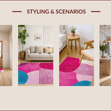 Ultra Soft Area Rug, Non Slip, Stain Resistant, Washable Area Rugs for Living Room, Bedroom, Contemporary Pink Blue Nursery Play Area Carpet(Pink)