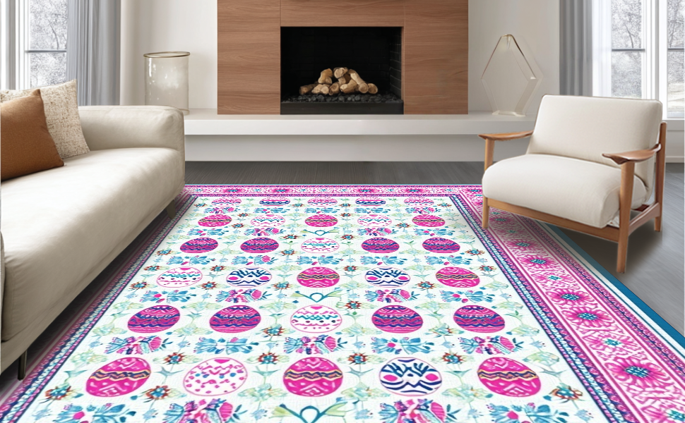 Vibrant Springtime Floral Fusion Rug – ODIKA