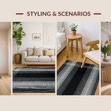 Contemporary Charcoal Geometric Design(Gray)