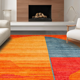 Ultra Soft Area Rug, Non Slip, Stain Resistant, Washable Area Rugs for Living Room, Bedroom, Whimsical Eclectic Patterned Mat(Orange)