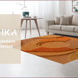 Ultra Soft Area Rug, Non Slip, Stain Resistant, Washable Area Rugs for Living Room, Bedroom, Modern Wavy Circles Soft Living Room(Orange)