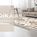 Ultra Soft Area Rug, Non Slip, Stain Resistant, Washable Area Rugs for Living Room, Bedroom, Rustic Warm Toned Trellis Design(Beige)