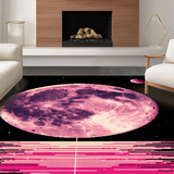 Ultra Soft Area Rug, Non Slip, Stain Resistant, Washable Area Rugs for Living Room, Bedroom, Moon Phase Elegant Textured Design(Purple)