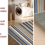Ultra Soft Area Rug, Non Slip, Stain Resistant, Washable Area Rugs for Living Room, Bedroom, Eclectic Multi-Hued Striped Aesthetic(Brown)
