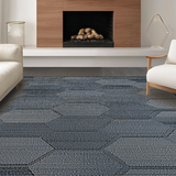 Contemporary Charcoal Geometric Texture(Gray)