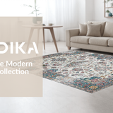 Ultra Soft Area Rug, Non Slip, Stain Resistant, Washable Area Rugs for Living Room, Bedroom, Cozy Warm Medallion Pattern(White)