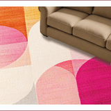 Ultra Soft Area Rug, Non Slip, Stain Resistant, Washable Area Rugs for Living Room, Bedroom, Abstract Geometric Faded(Orange)
