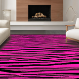 Ultra Soft Area Rug, Non Slip, Stain Resistant, Washable Area Rugs for Living Room, Bedroom, Chic Bold Striped Aesthetic(Pink)