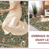 Ultra Soft Area Rug, Non Slip, Stain Resistant, Washable Area Rugs for Living Room, Bedroom, Elegant Transitional Tiled Design(Green)