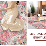 Ultra Soft Area Rug, Non Slip, Stain Resistant, Washable Area Rugs for Living Room, Bedroom, Dreamy Soft Pink Vintage Design(Pink)